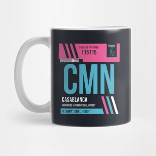 Casablanca (CMN) Airport Code Baggage Tag Mug